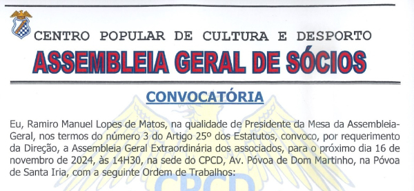Convocatória Assembleia Geral de Sócios