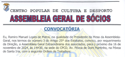 Convocatória Assembleia Geral de Sócios